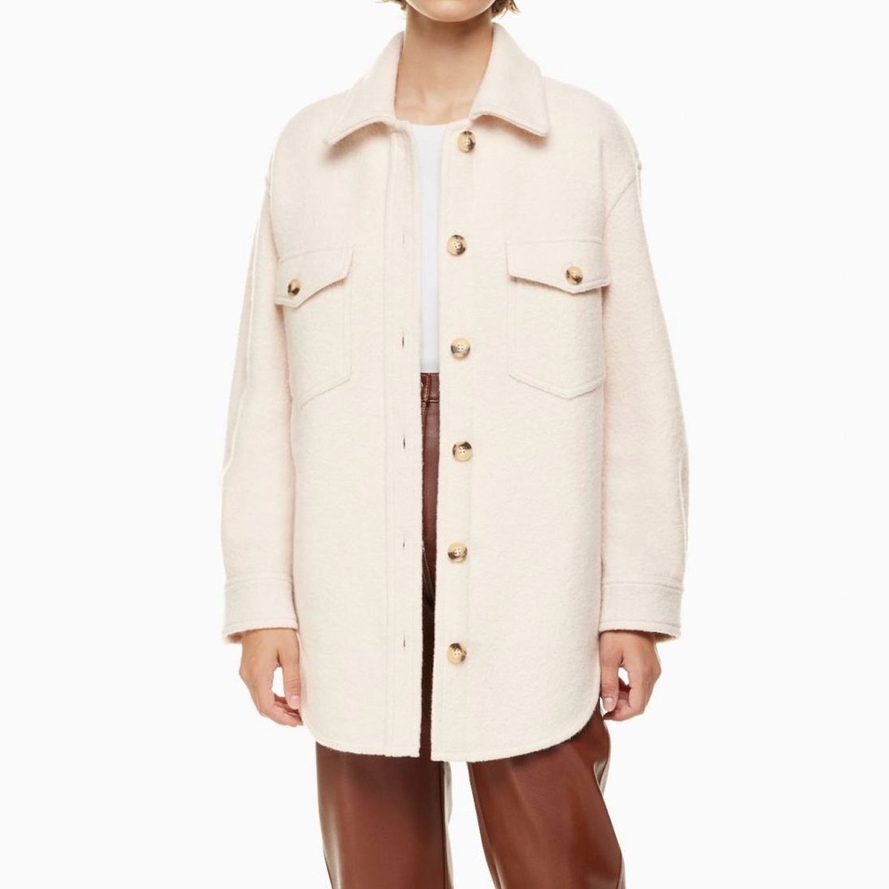 Aritzia Wilfred Free Light Birch Ganna Shirt Jacket Shacket